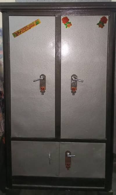 Silver & Black Iron Wardrobe / Closet – Full Size Heavy Duty 40kg