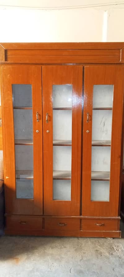 Glass Door Wardrobe | Dressing Table | Double Bed 6×6 | Bed Side Table