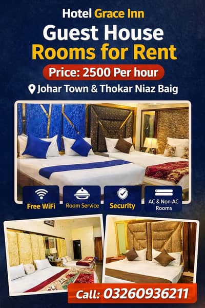 Premium Luxury Guest House Rooms for Rent in Johar Town & Thokar