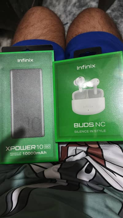 Infinix original power bank and earbuds