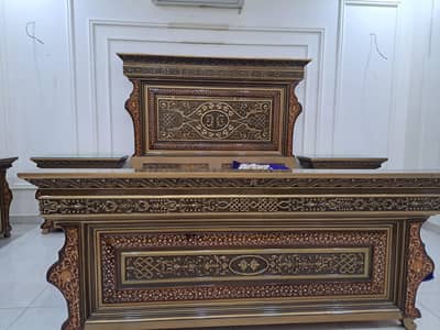Wooden Chinioti Bedroom Set for Sale