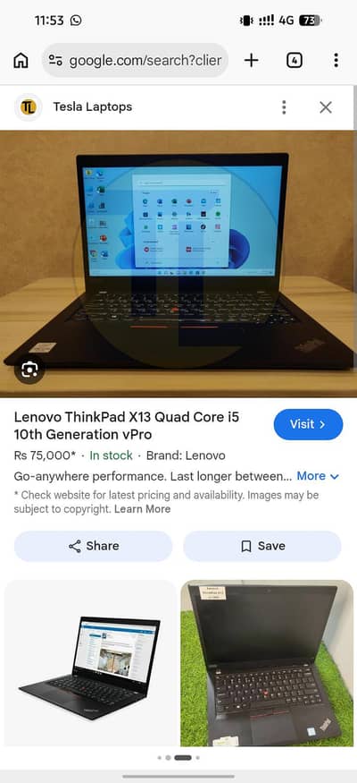 lenove x13 Thinkpad i5 10th generation