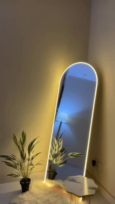 2x6 feet Luxury Standing Mirror with Golden LED Light
