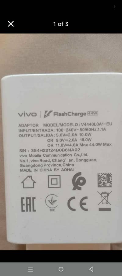 vivo original 44 watt charger