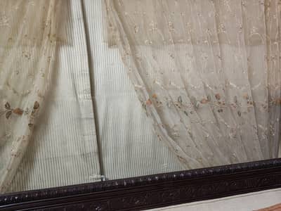 set of 4 curtains beige color