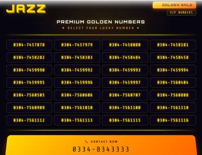 JAZZ GOLDEN NUMBER SALE