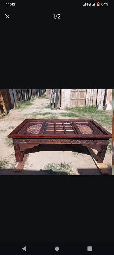Centre/ Coffee table.  Pure wood. Hand carving. Antique design