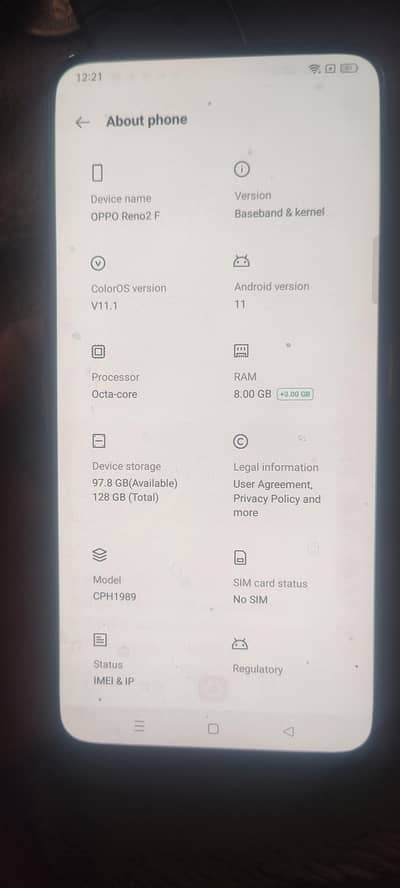 OPPO Reno2 F. ram 8+8+128.03004272584