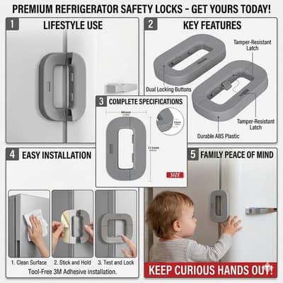 Refrigerator door lock for safety