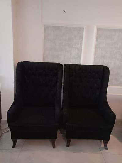 2 luxury sofa chairs high back velvet