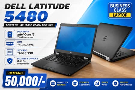 Dell 5480 Laptop i5 7th Generation, 16GB RAM, 128GB SSD