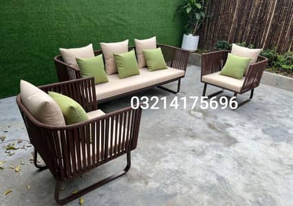 OUTDOOR GARDEN ROPE SET RATTAN UPVC FURNITURE SOFA SET CHAIRS UMBRELLA