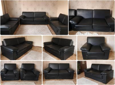Title: 7-Seater Black Sofa Set – Excellent Condition