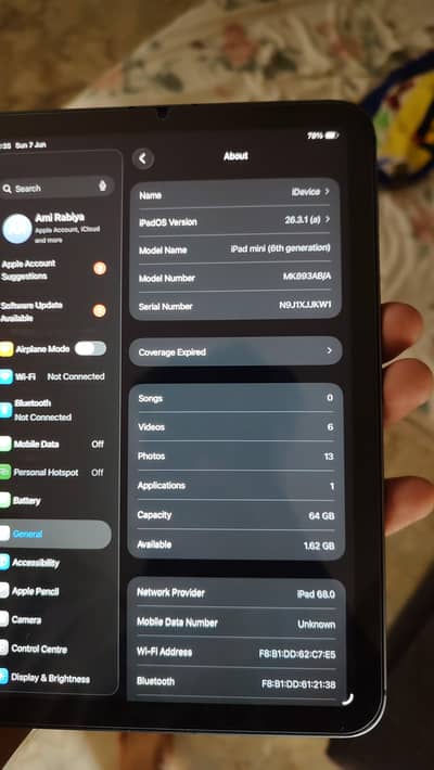 ipad mini 6 64 sim Wala  only kit