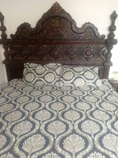 shesham wood chinioti king size bed set for sale