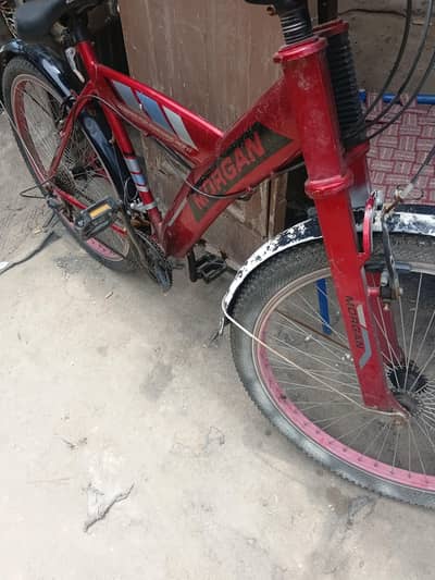 morgan cycle red color very good condition for sale 13000 hazar demand