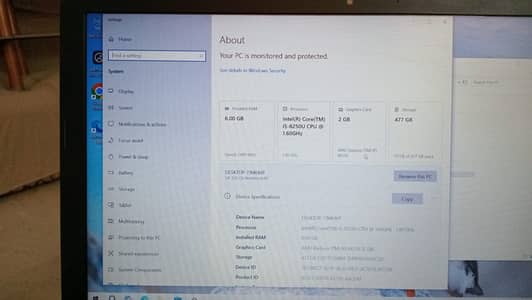 HP 250 G6 laptop with graphics card