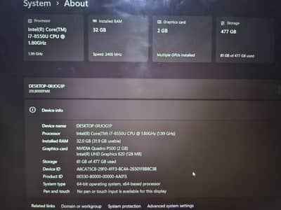 Lenovo ThinkPad P52s 32GB RAM read all add