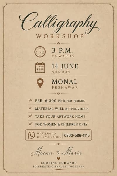 Calligraphy workshop