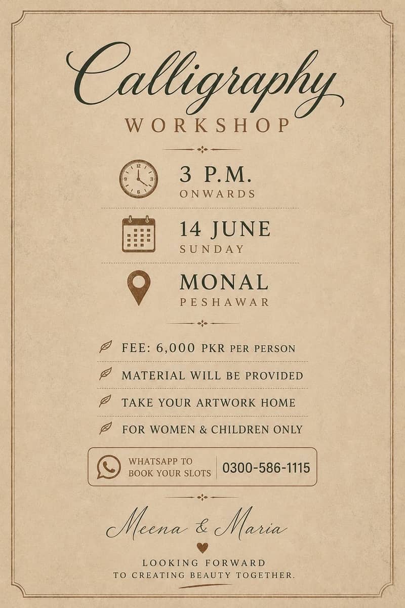 Calligraphy workshop 0