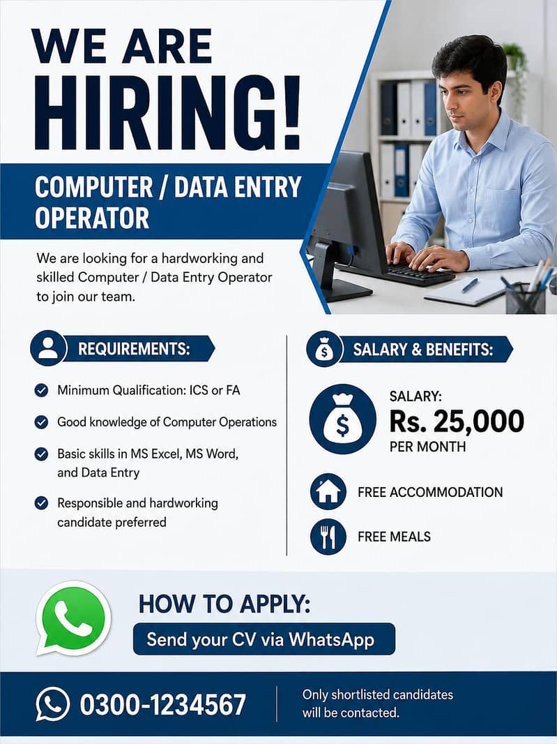Computer / Data Entry Operator Required 0