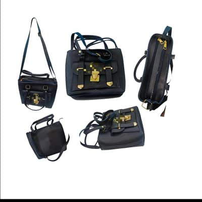 Elegant Premium Black Women Handbag with Golden Hardware