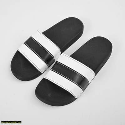 Black strip slippers