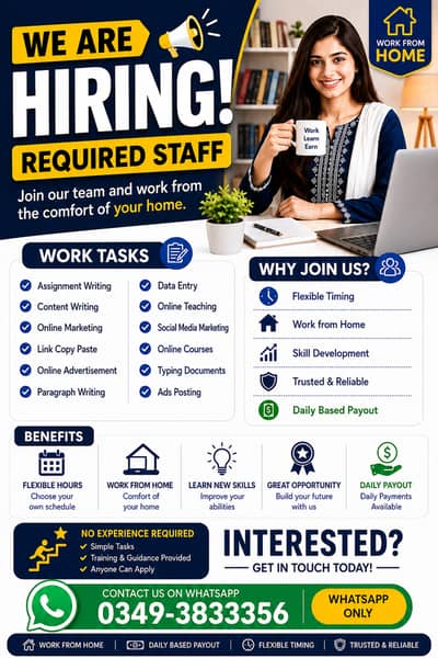 "Work-from-Home Opportunity  Job Title: Assignment Writing & Data Ent