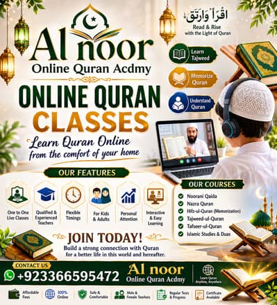 Online teacher of all subjectsMetric to FSC and  Holy Quran teacher