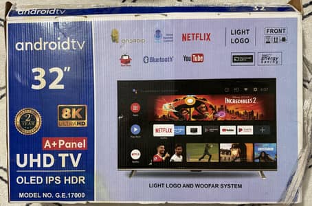 32” Android TV (Very Less Used) – Complete Box Pack with Wall Mount