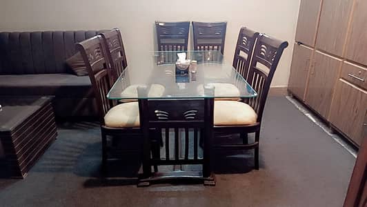 Beautiful 6-Seater Brown Dining Table for Sale