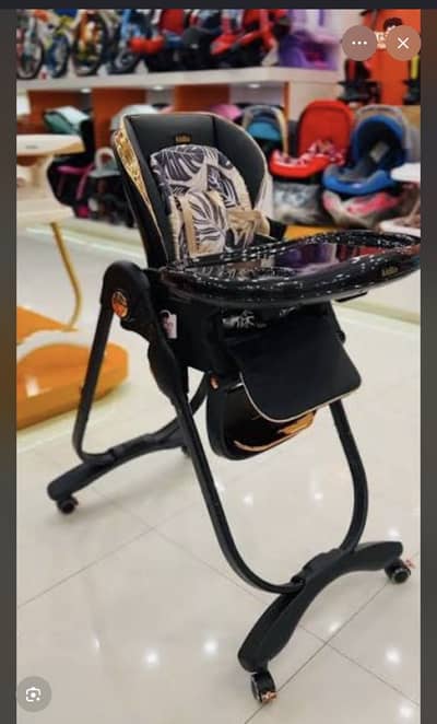 high chair black golden