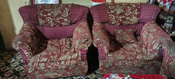 3+2 Seater Wooden Sofa Set