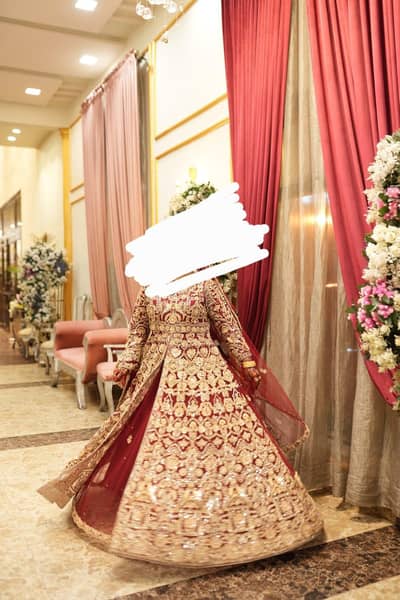 Heavy Maroon Bridal Maxi - Shalima or Barat Bride - bridal dress