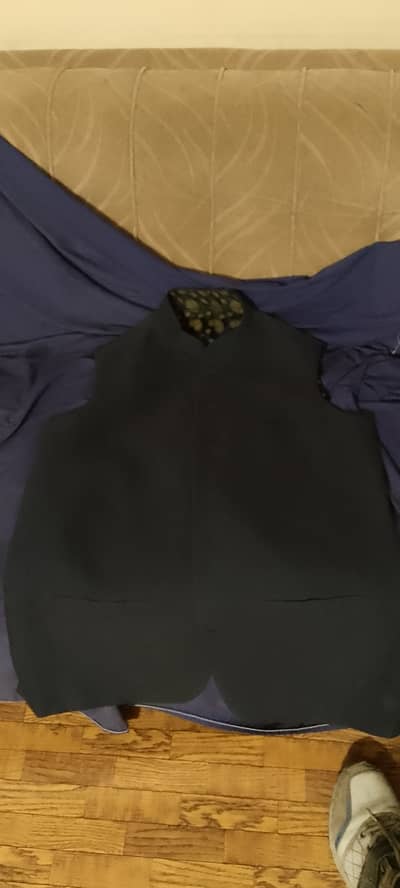 Prince coat with black pajama/ white shalwar kameez with waas coat