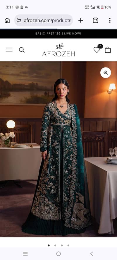 For Sale: Afrozeh Designer Dress with Separate Lehenga - Like New