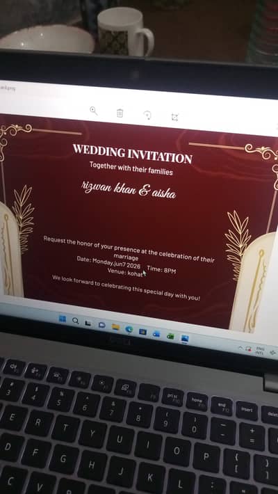Premium Digital Wedding Card Design - 2 Hour Delivery -500 pKR