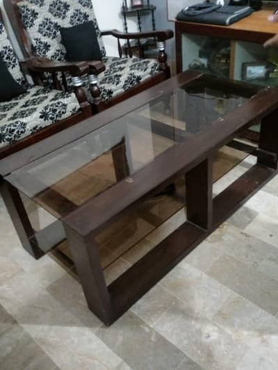 wooden table set/3 piece table set/glass top table