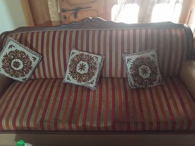 6 seater sofa set pure wood for sale