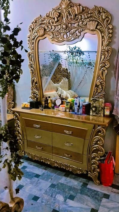 Bed, Side Table, Dressing Table & Iron Table
