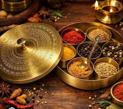brass masala box