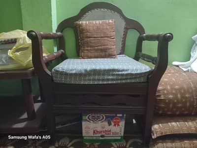5 seater wood sofa set