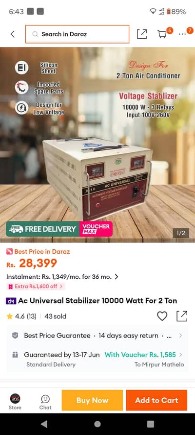 Stablizer AC kelie 10000 wtt