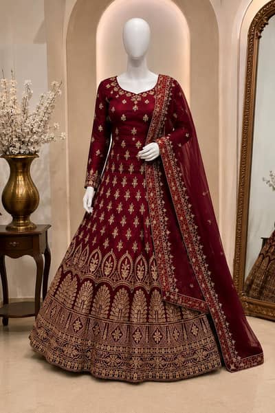 new mehroon net lehanga