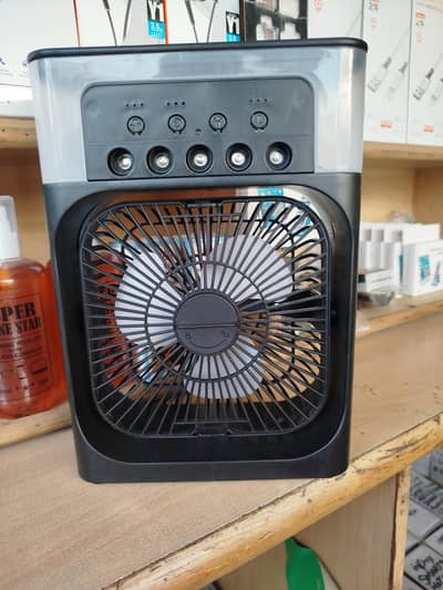 Portable Air Cooler Fan with Humidifier, 7-Color LED Light & Timer