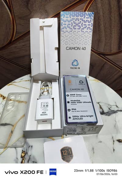Tecno Camon 40 8gb256gb full box under warranty 10/10 only sale