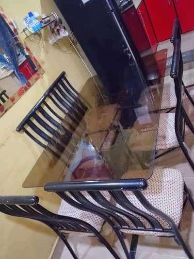 glass dining with 6 chairs