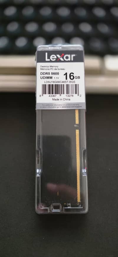 Lexar 16GB (1x16GB) 5600MT/s DDR5 UDIMM Desktop Memory