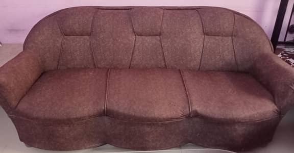 7 Seater Sofa Set / 3 Seater + 2 Seater + 2 Single Sofa brown fabric