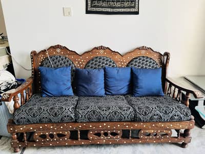 Pure tali wood 5 seater sofa set antique style